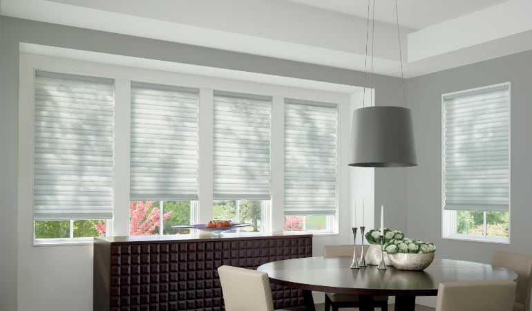 Cellular shades in a Phoenix dining room.